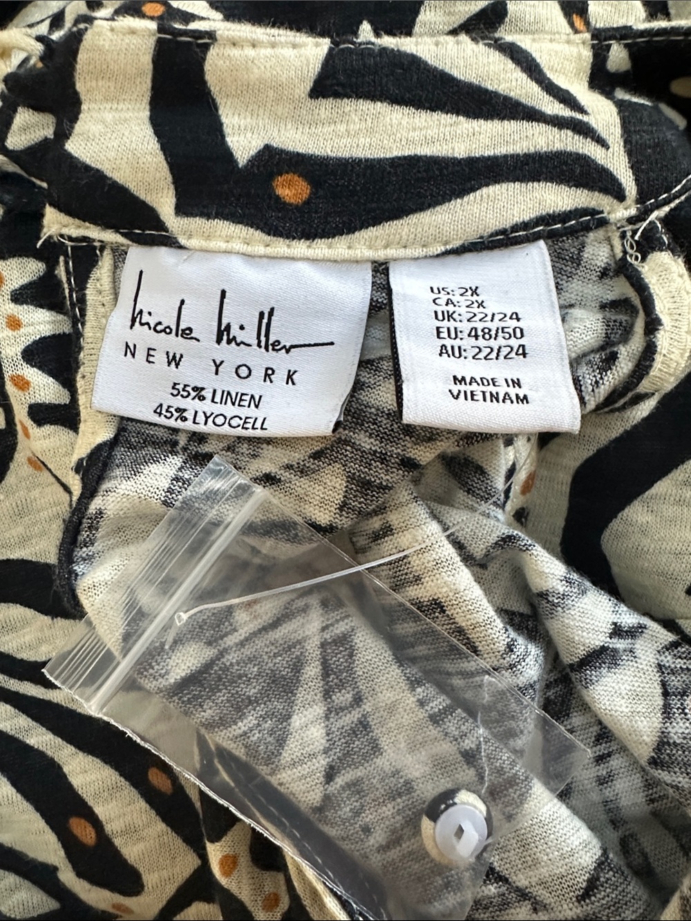 Nicole Miller New York Linen Halter Tank Top Abstract Shell Print NEW! - Picture 6 of 7